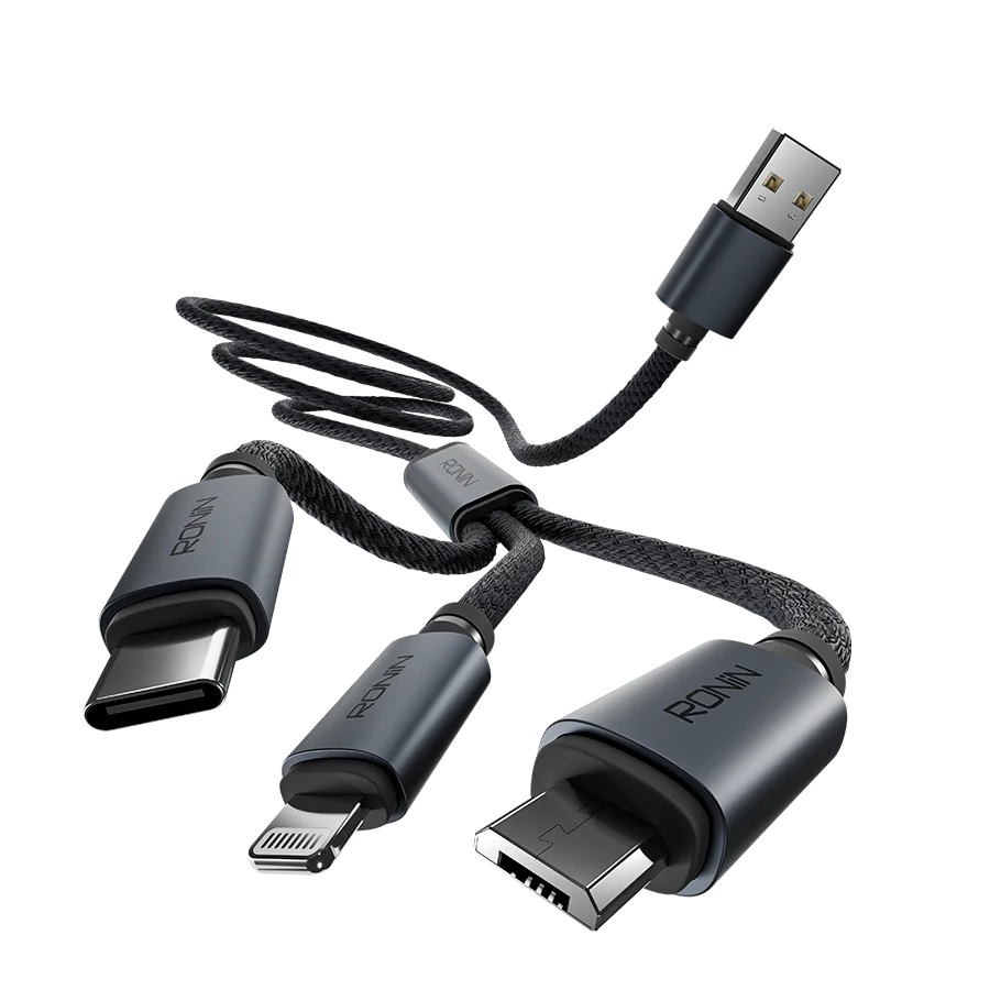 Ronin Smash 100W Braided 3-in-1 Heavy Duty Multi Cable